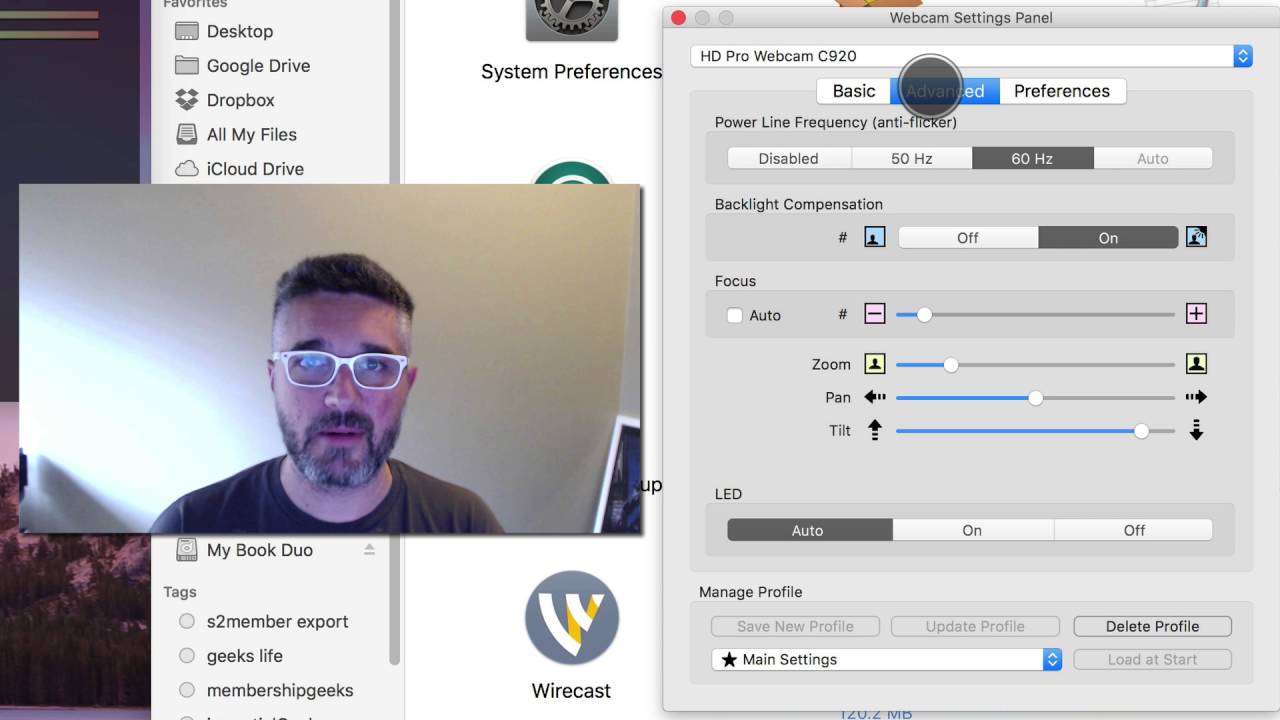 webcam control software for mac osx