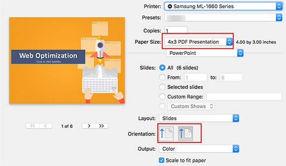 print powerpoint with lines for notes mac